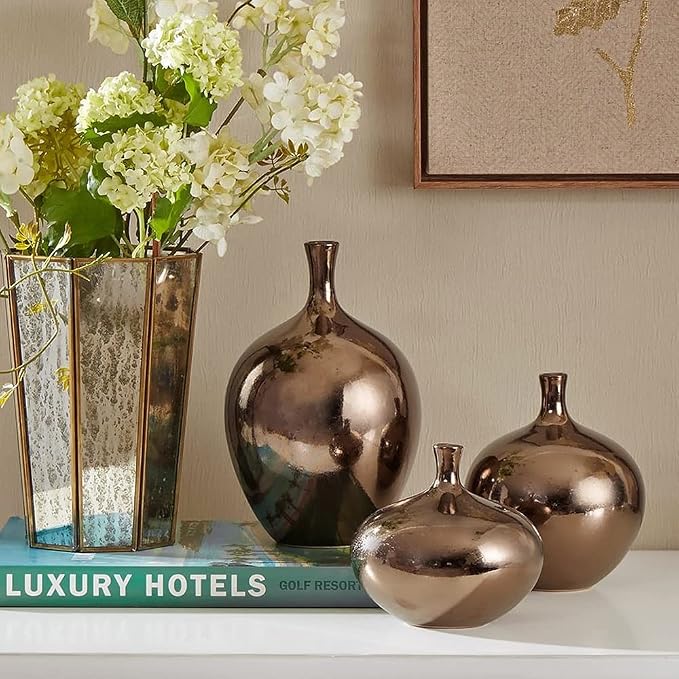 Madison Park Signature Ansen Ceramic Handmade Vase Set Home Décor - Image 2