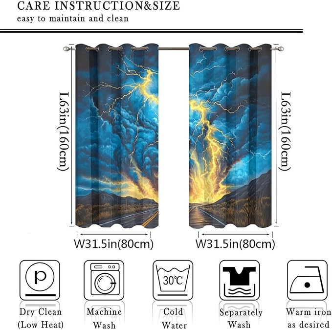 Fantasy Lightning Road Blackout Curtains - Image 2