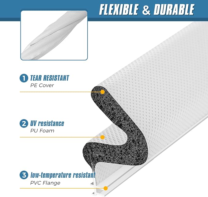 Door Weather Stripping, 28 FT V-Shaped Kerf Seal - Image 6