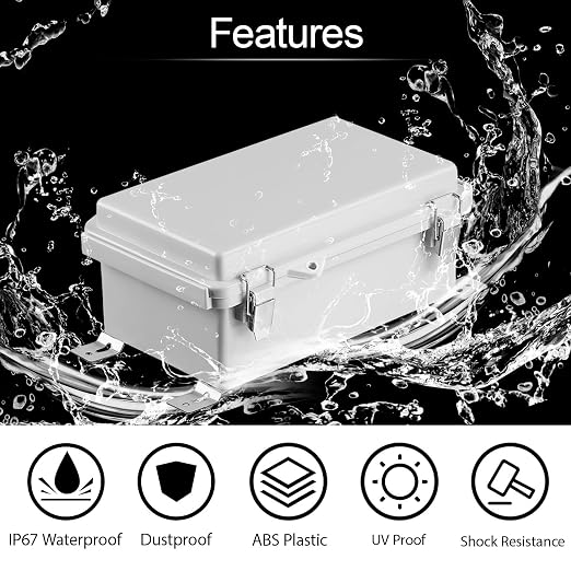 Electrical Box, IP67 Waterproof Hinged Cover Stainless Steel Latch Junction Box - Image 3