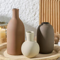 Ceramic Vases Set of 3, Modern Neutral Rustic Farmhouse Home Decor Pottery by ooit