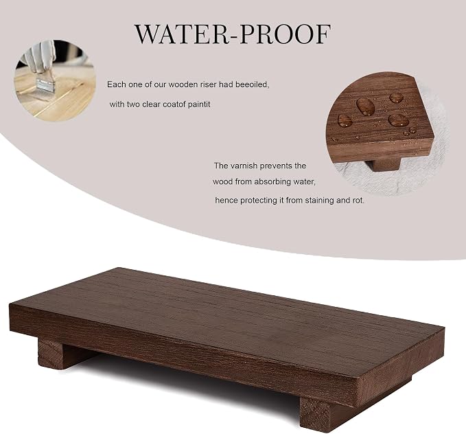 Wood Bathroom Tray Farmhouse Decor Kitchen Soap Holder, Lightweight, Easy Clean - Image 3