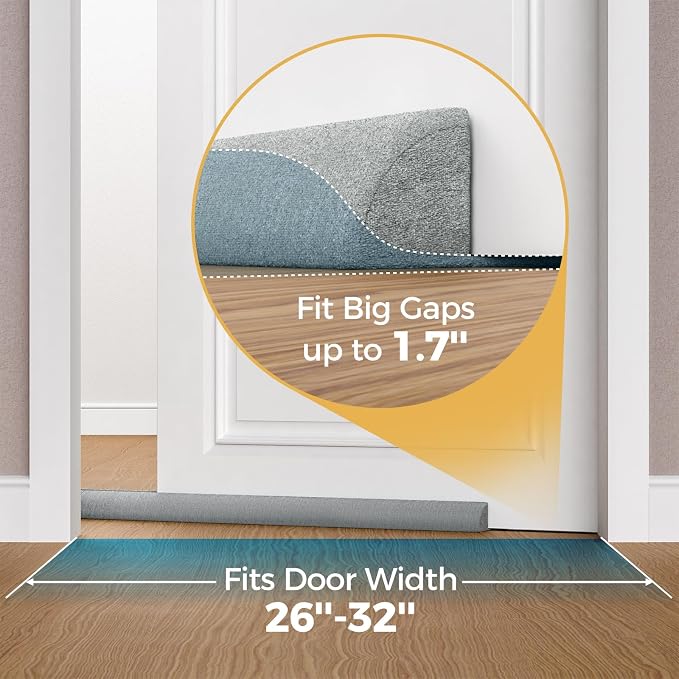 Augblinds 2X Double-Sided Door Draft Stopper, Adjustable 32 in, Fits 26-32 Inch - Image 4