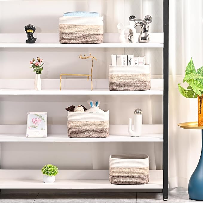ICERZCZ Shelf Baskets for Organizing, Storage Baskets for Shelves, Woven - Image 2