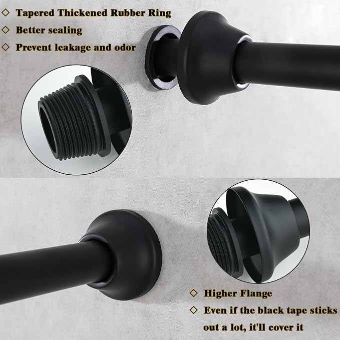 RANDOM Matte Black P Trap Bathroom Sink U-Shape 1-1/4 inch Sink Trap - Image 7