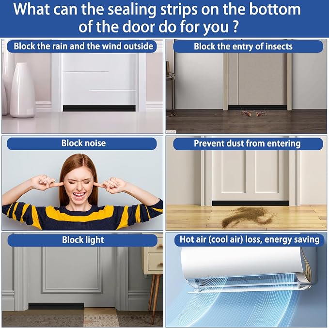 Under Door Draft Stopper, Self-Adhesive Door Sweep - Image 7