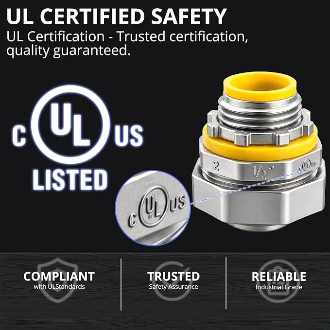 2 Pcs Liquid Tight Connector Straight Insulated Zinc Die Cast Metal Electrical - Image 4