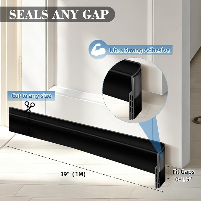 78'' Strong Adhesive Door Sweep - Image 2