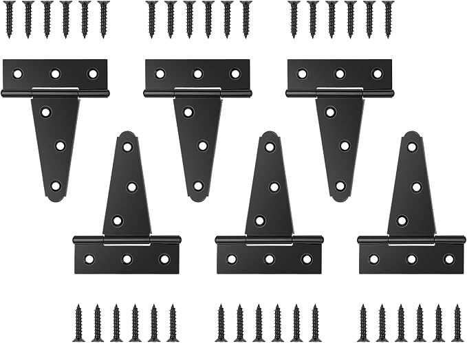 6 Pack 4 Inch T Hinge, Hinges for Wood, Gate Hinge, Gate Hardware, Fence Hinges by Unknown
