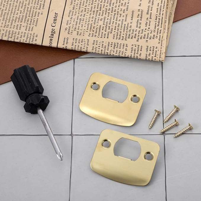 Gold Door Strike Plate, 5.7x4.5cm/2.25x1.77in Universal Strike Plates - Image 7