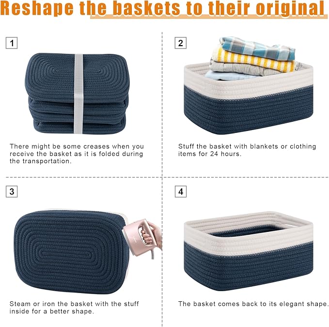 OIAHOMY 4 PACK 7L Storage Baskets - Image 7