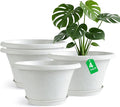 Quarut 12 Inch Pots for Plants, 4 Pack Large Flower Pots by Quarut