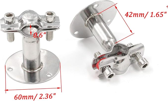 Antrader Pipe Bracket Clamp, Stainless Steel Wall Mount Ceiling Mount Pipe - Image 2