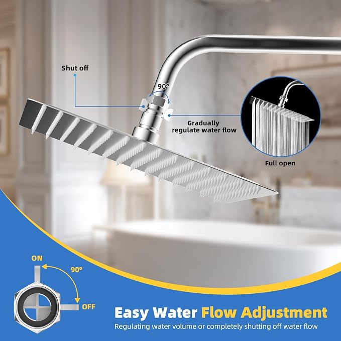 Hibbent All Metal 3 Pack Shower Head Flow Control Valve, G1/2 Brass Shut-off - Image 7