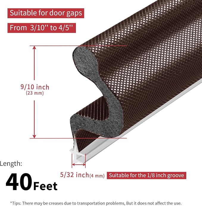 40 Feet Kerf Door Weather Stripping Door Seal, Long Reach V-Shaped Door Seal - Image 6