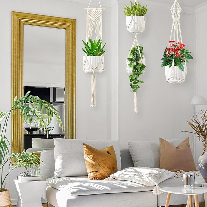 SFENNGPET Macrame Plant Hangers, handmade macromay plant hangers, indoor flower - Image 3