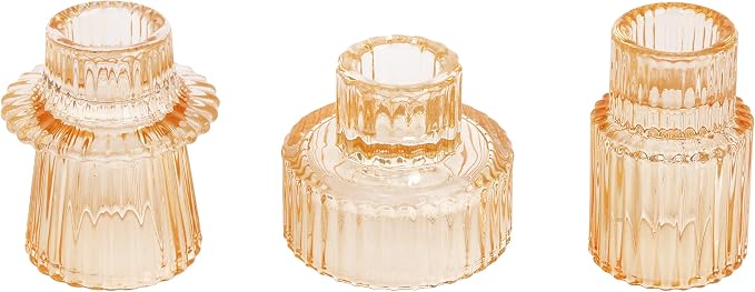 Vixdonos Glass Candlestick Holders Tealight Candle Holders by Vixdonos