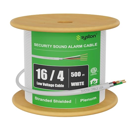 Syston 16/4 Security Control Cable, Stranded Copper, CMP Shielded, 500 FT | 16 by SystonCableTechnology