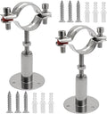 2pcs Adjustable Pipe Support Bracket, 1-1/2 Inch Pipe Clamp | Stainless Steel by suiwotin
