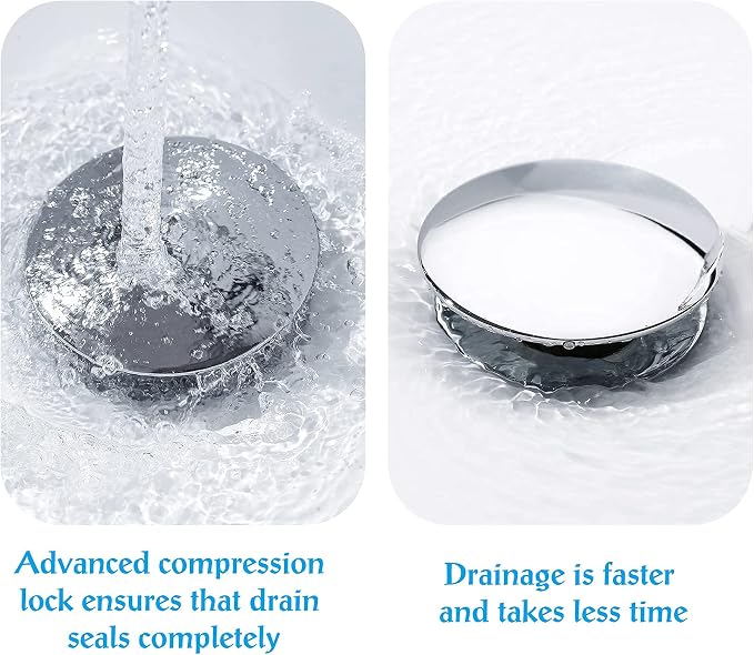 iFealClear 2 Pack Universal Pop Up Sink Drain Stopper - Image 4