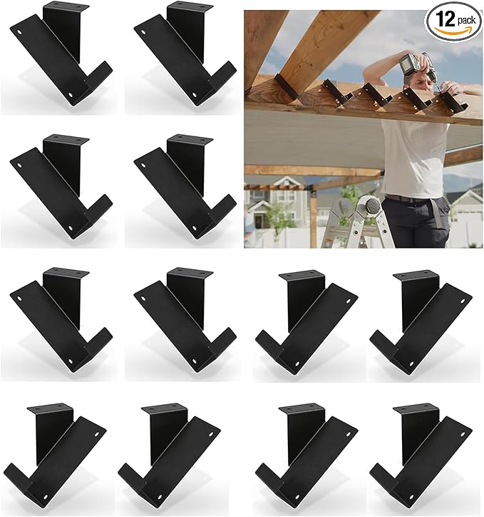 6 Pair Joist Hanger for 2x4, 45° Degree Louver Brackets, Hurricane Ties for by ORIGLE