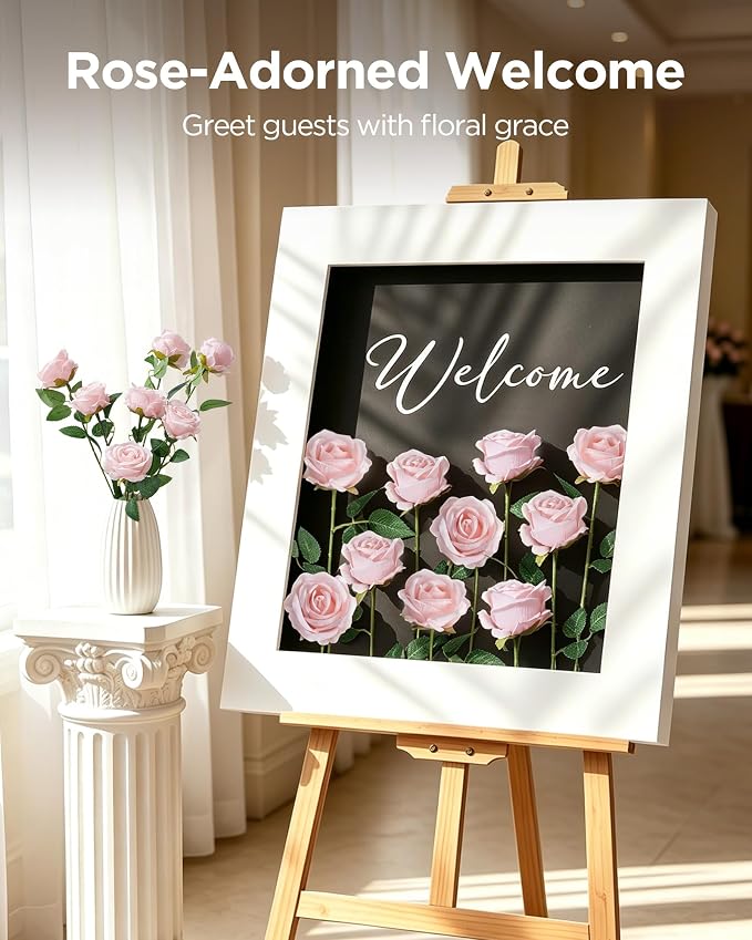 InnoGear Blush Roses Artificial Flowers 50 Pcs Fake Velvet Silk Rose Floral | - Image 4
