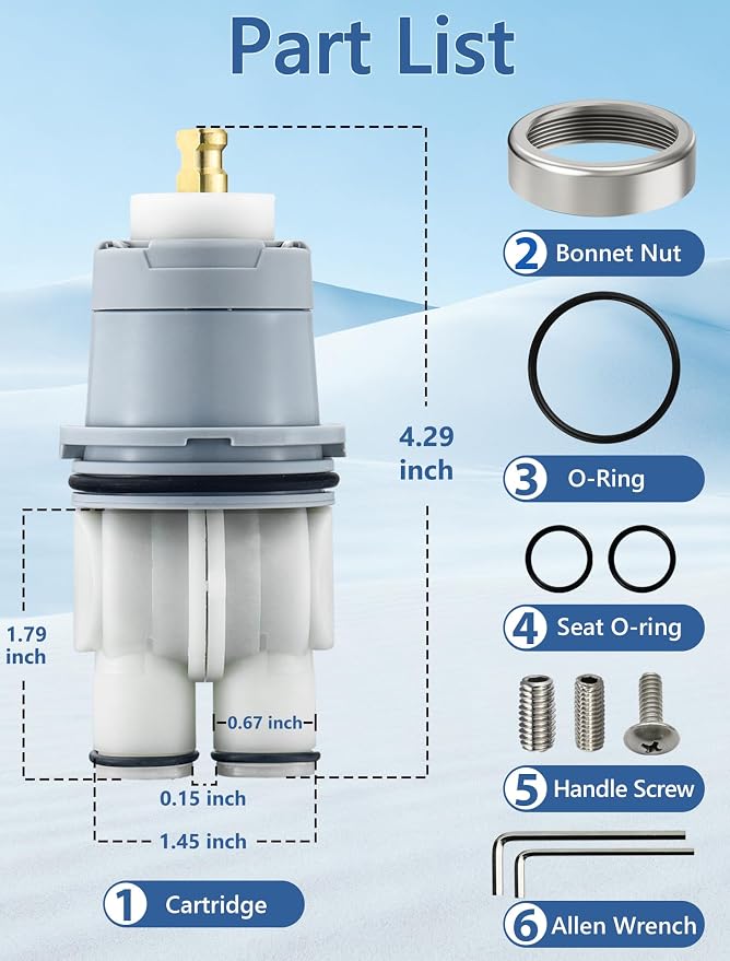 Shower Cartridge Replacement for Delta RP46074 | 2-Pack, Fits Delta 13 14 - Image 4