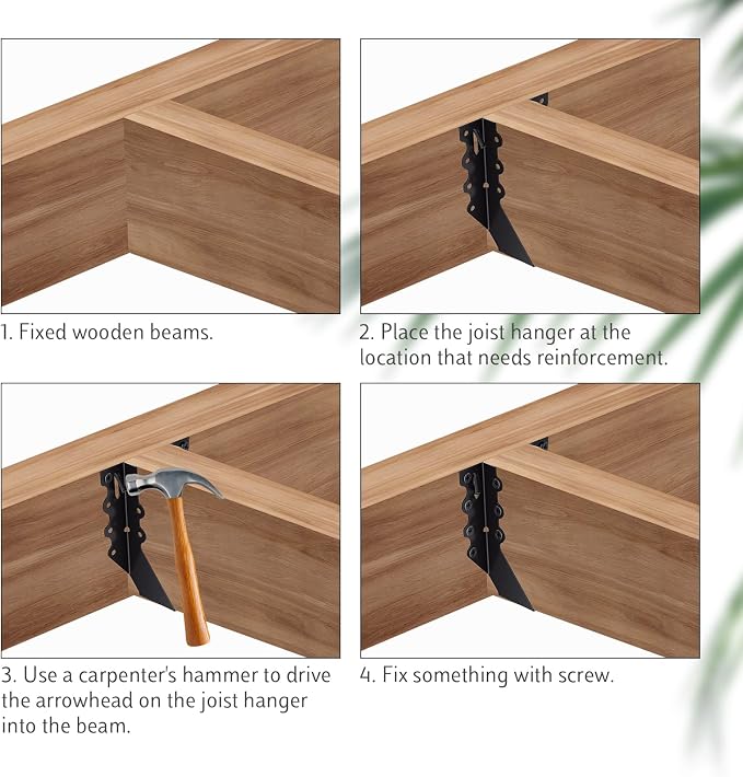 WellMade 2x6 Joist Hanger, Heavy Duty Carbon Steel Black Finish, 24 Pack Wood - Image 4