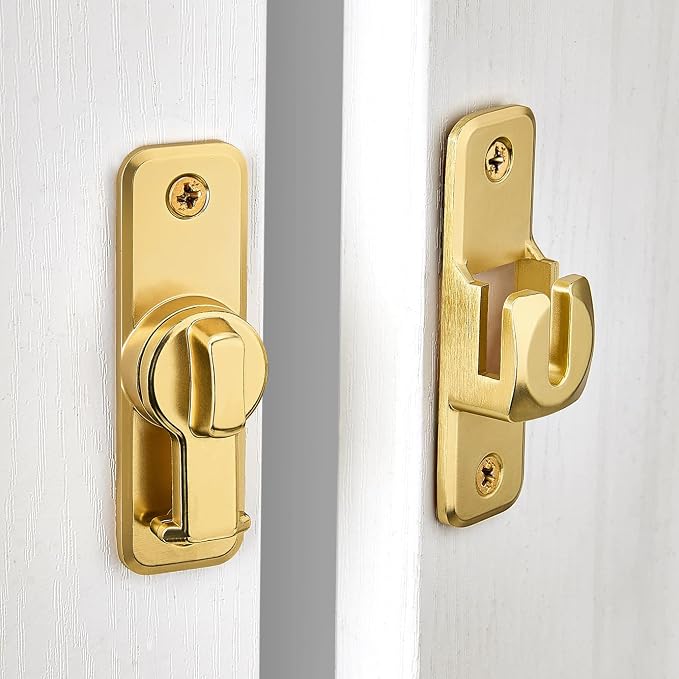 2 Pcs Gold 90/180 Degree Flip Latch, Zinc Alloy Barn Door Latch | Right Angle - Image 6