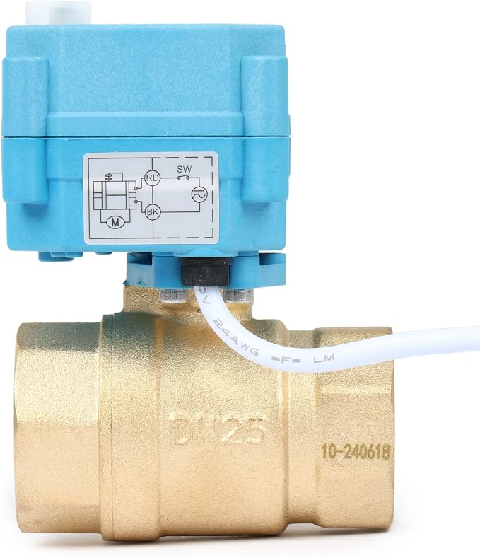 U.S. Solid 1inch Brass Motorized Ball Valve, Full Port NPT, IP67 Waterproof - Image 4