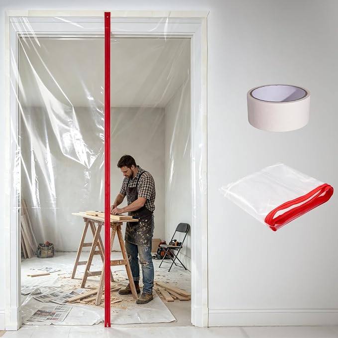 Dust Barrier Plastic Zipper Door Cover by Unknown