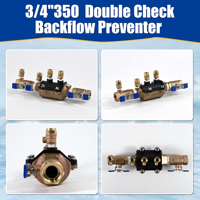 34-350 3/4" 350 Double Check Backflow Preventer, Back Flow Valve, Backflow - Image 2