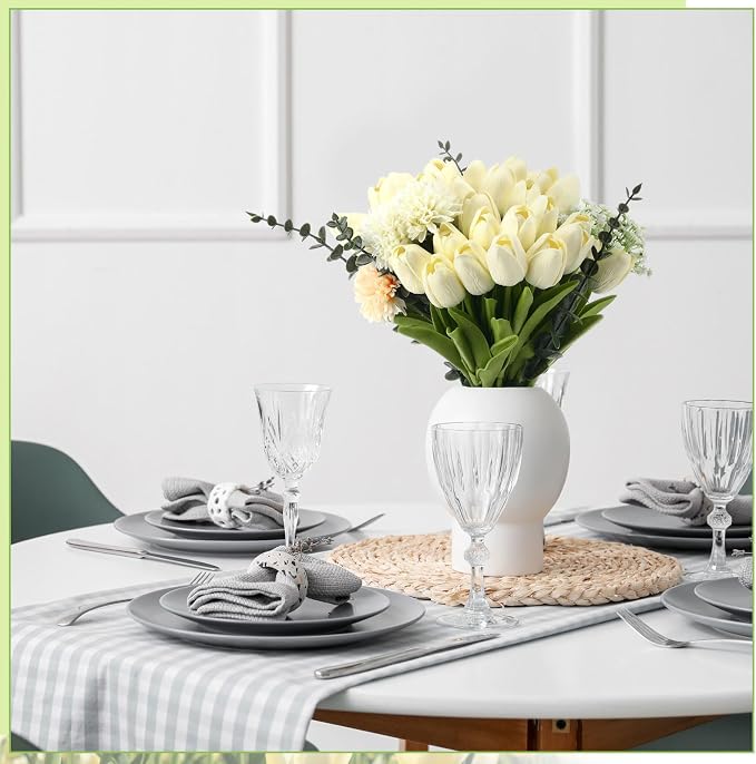 Janinka 85pcs Artificial Tulip Flowers Fake PU Tulips Faux Latex Bouquet Flower - Image 3