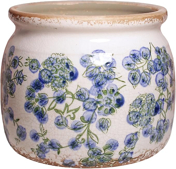 Vintage Cottage Ceramic Planters, French Flower Pot & Vase by XiaanJiaju