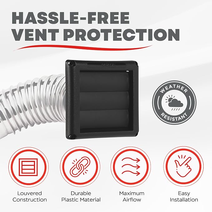 Deflecto Outdoor Dryer Vent Cover 4-Inch - Image 2