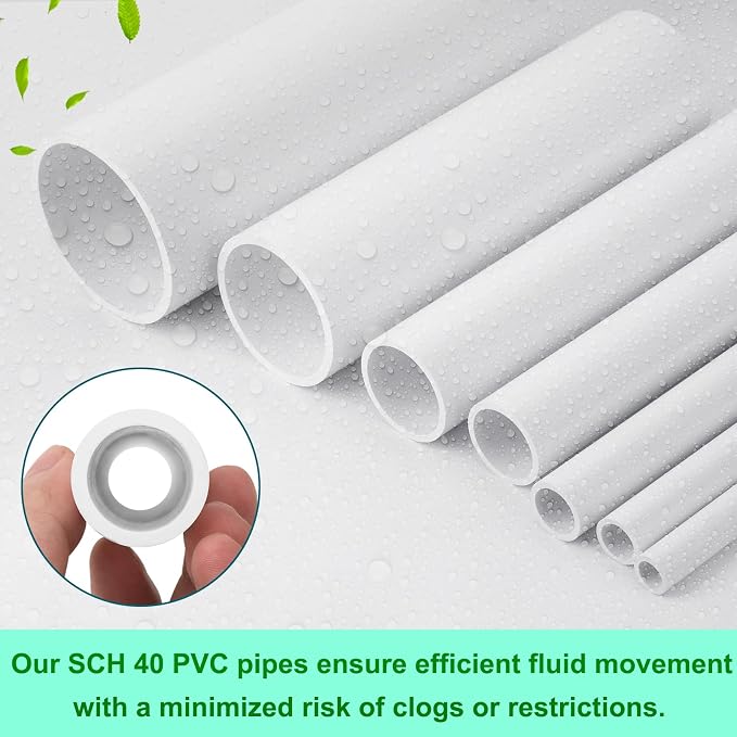 6Pcs 1/2 Inch PVC Pipe 17" Long Sch40 Industrial Pipes - Image 2
