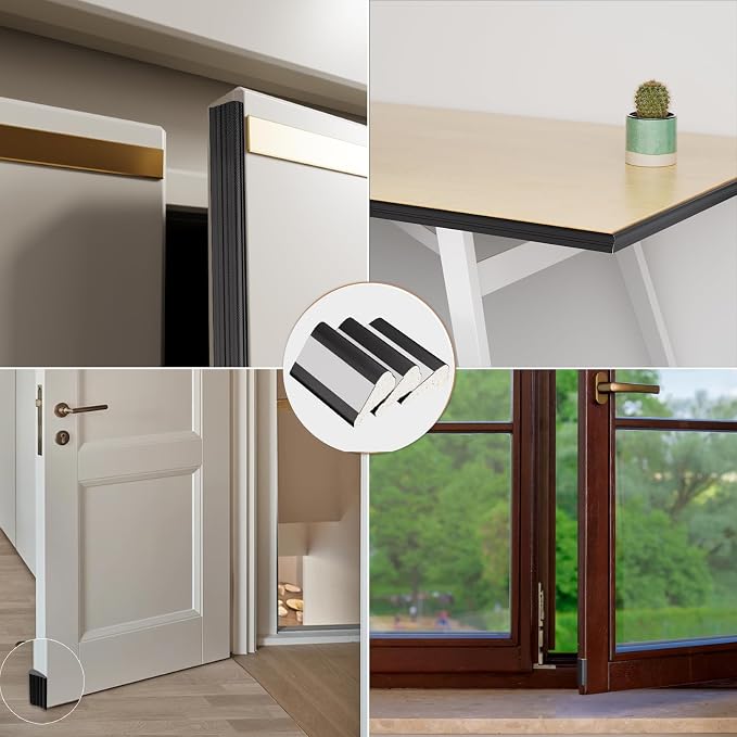 118" Wedge Weather Stripping for Draft Blocking, Foam Door Seal | Black - Image 8