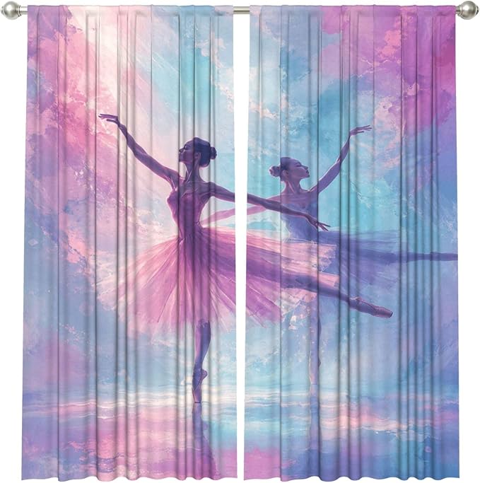 Dreamy Art Decor Window Curtains 2 Panels Set, 52 X 84 Inch Polyester Drapes - Image 2