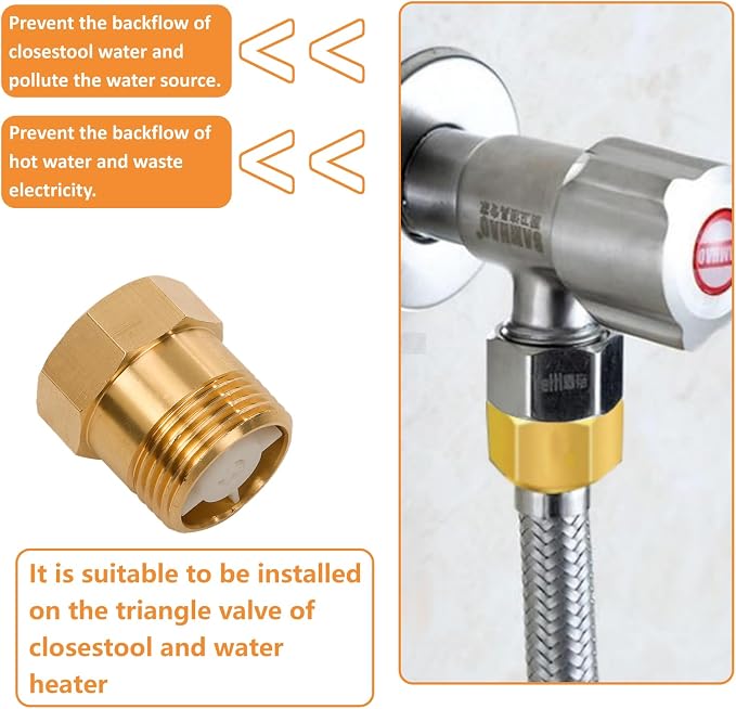 2Pcs One Way Brass Check Valve Non Return 1" Female to 1" Male Thread Backflow - Image 6