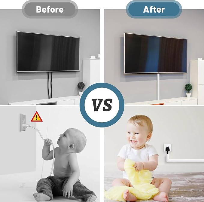 ZhiYo 73" Cord Covers for Wires on Wall, 0.95" W x 0.47" | Fits 2-3 Cords - Image 7