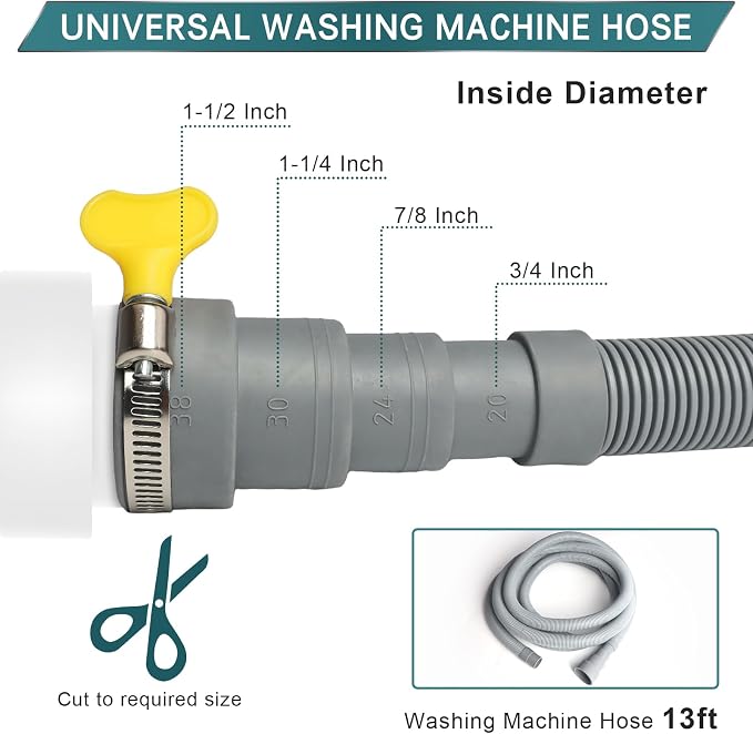 13FT Washing Machine Drain Hose, Universal Dishwasher Hose - Image 2
