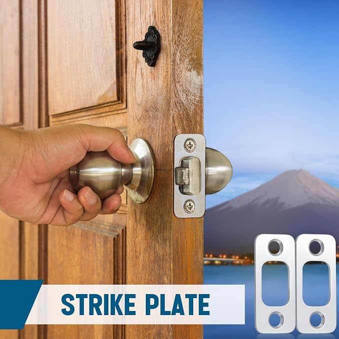 Blulu 8 Pcs 1" x 2-1/4" Door Deadbolt Strike Plate - Image 6