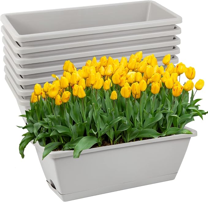 8pcs Window Box Planter, 17 Inches Flower Window Boxes, Rectangle Planters Box by Hananojia