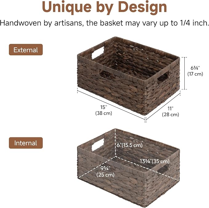 StorageWorks Wicker Storage Baskets, Decorative Baskets - Image 2