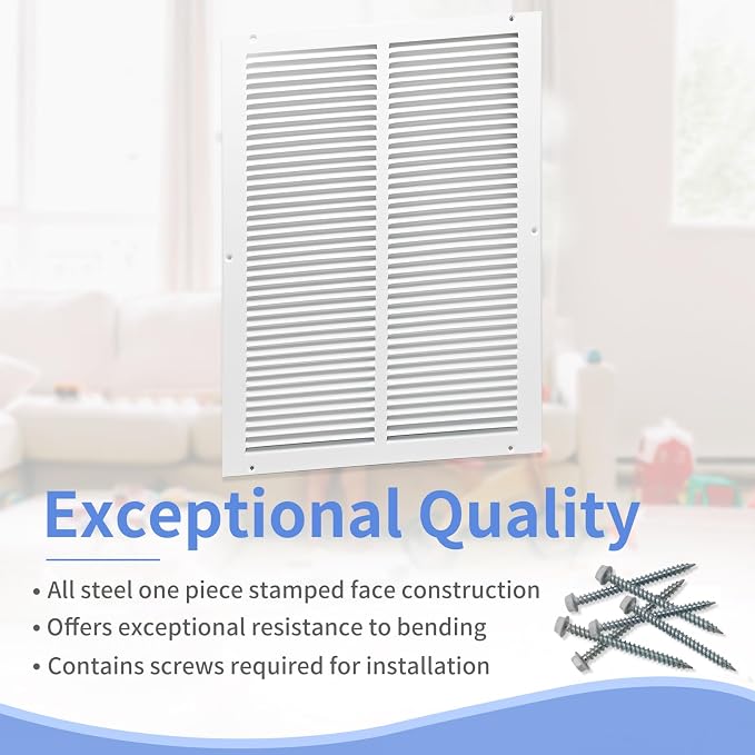 Howeall 14"W x 20"H Steel Return Air Grille, Air Return Vent Cover - Image 2