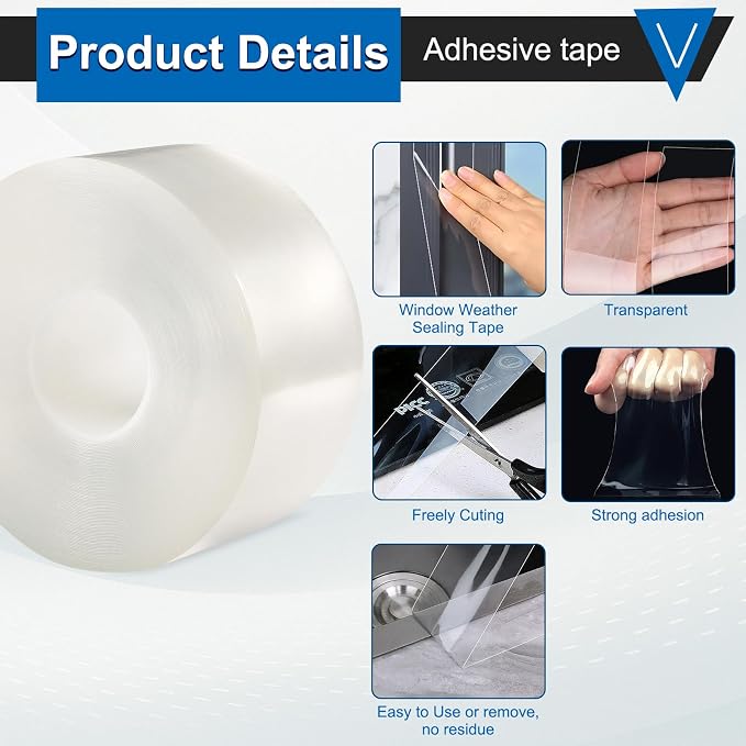 Window Insulation Tape for Winter Heavy Duty Weather Stripping Sealing Film - Image 3