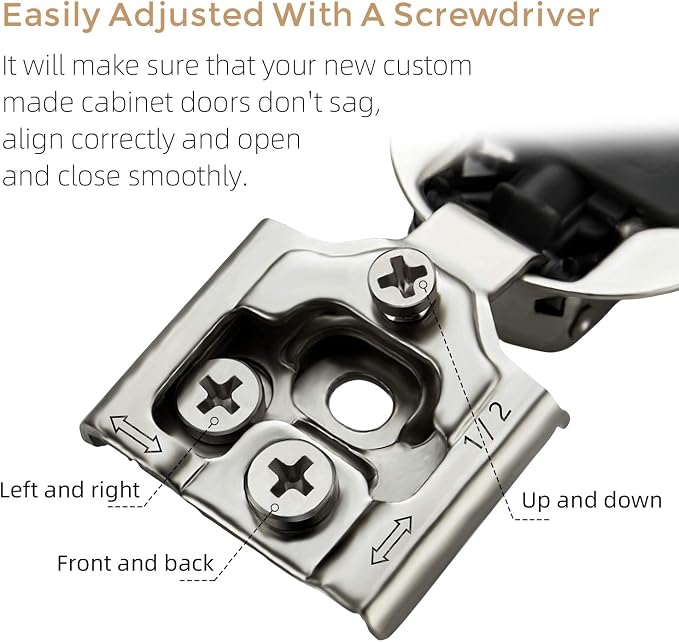Soft Close Hinges for Kitchen Cabinet Hinges, 1/2 Inch Overlay, 6 Pack | 3 Pairs - Image 3