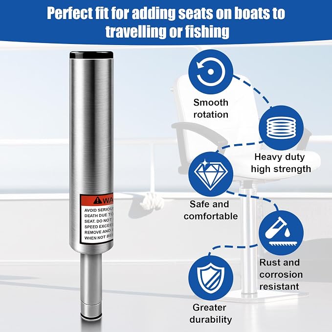 3/4" Boat Seat Pin Post, 6-Inch Height Marine Aluminum Alloy Pedestal Base Post - Image 4
