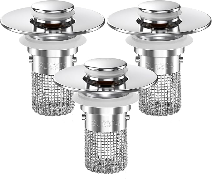 Bathroom Sink Drain Strainer, Pop-up Sink Drain Strainer by Makelifebetter