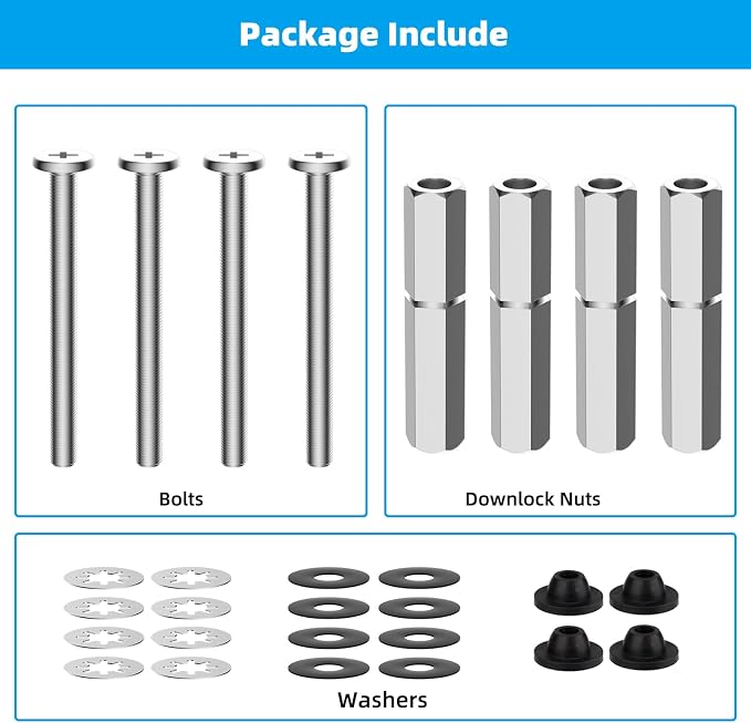 Hibbent 4 PCS Toilet Seat Bolts Kit, Stainless Steel Bolts - Image 6